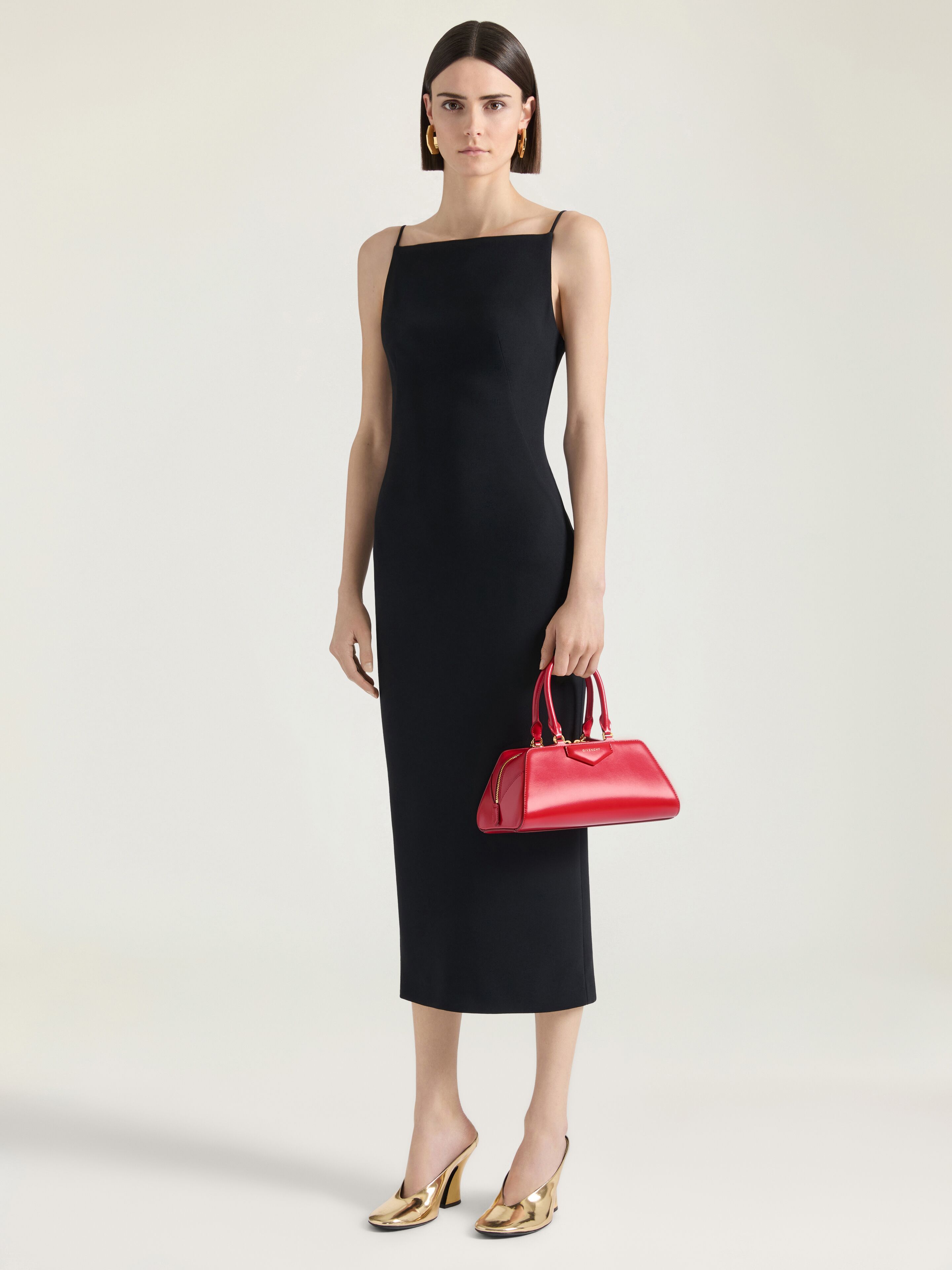 Small Antigona East-West bag in Box leather